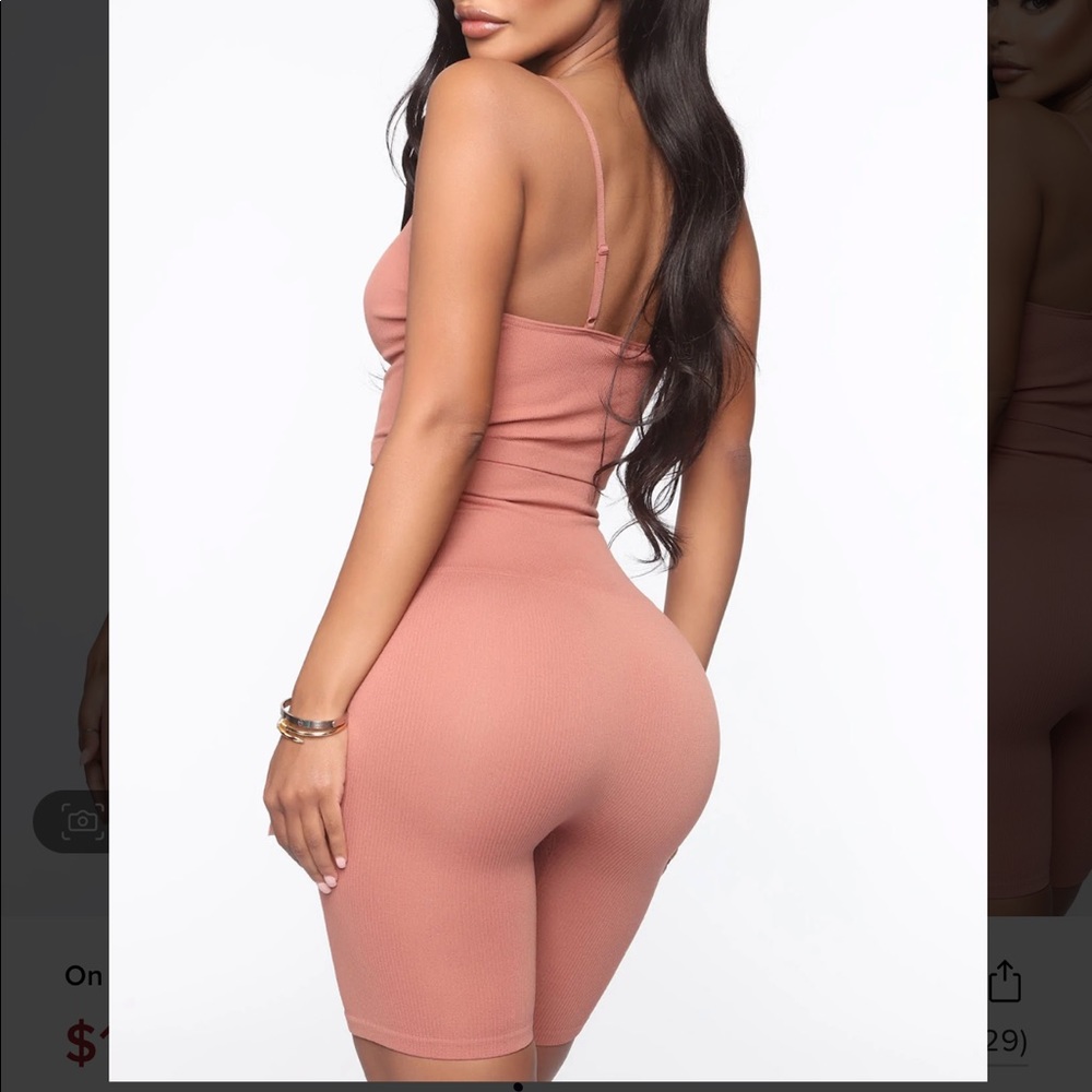 LAST DAY 9/5/26 Seamless Ribbed Layering Bike Shorts and Tank Top Set High Waist - Picture 2 of 2